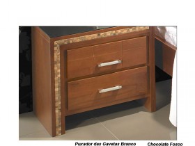 Mesa de Cabeceira Criado Mudo 6144 Cyrus Fibra 02 Gavetas de Madeira Maciça Domus Moveis