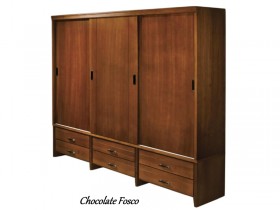 Guarda Roupa Armario Roupeiro Domus Cyrus Madeira 6322 03 Portas 2.71 m