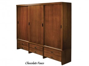 Armario Roupeiro Guarda Roupa 03 Portas 2.71 m 6322 Cyrus Madeira Domus Moveis