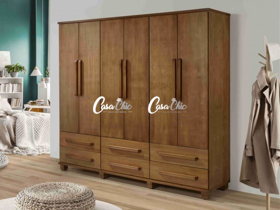 Roupeiro Armario Guarda Roupa 2.48 m 06 Portas 7722 Rio Domus Moveis