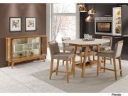 Conjunto Mesa Bistro Loft Dobravel com 02 Banquetas 1.00 x 1.30 Oval