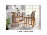 Conjunto Mesa Bistro Loft Dobravel com 02 Banquetas 1.00 x 1.30 Oval