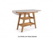 Conjunto Mesa Bistro Loft Dobravel com 02 Banquetas 1.00 x 1.30 Oval