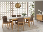 Conjunto Mesa de Jantar Extensivel Elastica Atenas 1.60 ou 2.20 x 0.90 Oval com 06 Cadeiras Atenas