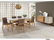 Conjunto Mesa de Jantar Extensivel Elastica Atenas 1.60 ou 2.20 x 0.90 Oval com 06 Cadeiras Atenas