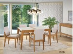 Conjunto Mesa de Jantar Extensivel Elastica Haifa 1.40 ou 1.90 x 0.90 Retangular com 06 Cadeiras Haifa