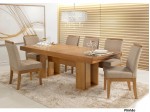 Conjunto Mesa de Jantar Elastica Extensivel com 10 Cadeiras Delhi e Mesa Itapoã Retangular 2.10 ou 2.70 x 1.00