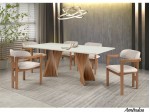 Conjunto Mesa de Jantar Lavinia Julia com 06 Cadeiras 2.00 x 1.00 Retangular Conjunto Mesa de Jantar Lavinia Julia com 06 Cadeiras 2.00 x 1.00 Retangular