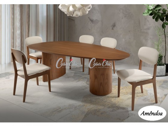 Conjunto Mesa de Jantar Euclar London Dallas com 06 Cadeiras 1.80 x 1.00 Organica