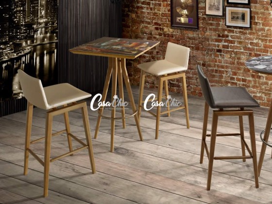 Conjunto Bistro com 02 Banquetas Horus e Mesa Sophia 0.60 x 0.60 Quadrada