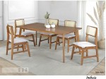 Conjunto Mesa de Jantar Ayla com 06 Cadeiras 1.60 x 0.85 Retangular
