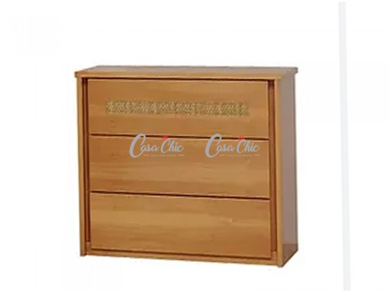 Mesa de Cabeceira Criado Mudo com Rattan 03 Gavetas Únique