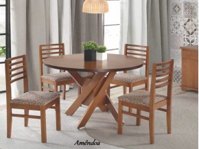 Conjunto Mesa de Jantar Bali com 04 Cadeiras 1.20 x 0.20 Redonda