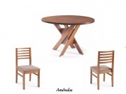 Conjunto Mesa de Jantar Bali com 04 Cadeiras 1.20 x 0.20 Redonda