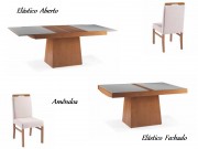 Mesa de Jantar Berlim Elastica Extensivel 1.10 ou 1.70 x 0.80 Retangular