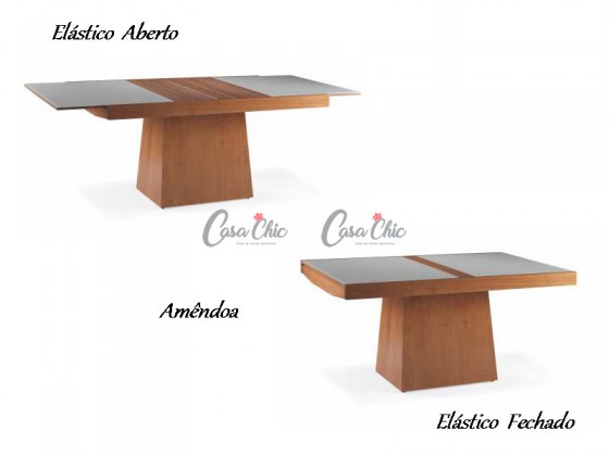 Mesa de Jantar Berlim Elastica Extensivel 1.10 ou 1.70 x 0.80 Retangular