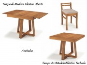 Conjunto Mesa de Jantar Dubai Elastica Extensivel com 04 Banquetas 0.90 ou 1.30 x 0.80 Retangular