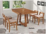 Conjunto Mesa de Jantar Dubai Elastica Extensivel com 04 Banquetas 0.90 ou 1.30 x 0.80 Retangular