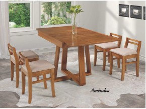 Conjunto Mesa de Jantar Dubai Elastica Extensivel com 04 Banquetas 0.90 ou 1.30 x 0.80 Retangular