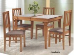 Conjunto Mesa de Jantar Itajuba Elastica Extensivel com 04 Cadeiras 1.10 ou 1.70 x 0.80 Retangular