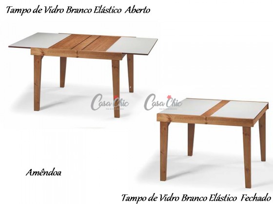 Mesa de Jantar Itajuba Elastica Extensivel 1.10 ou 1.70 x 0.80 Retangular