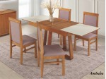 Conjunto Mesa de Jantar Italia Moscou Elastica Extensivel com 04 Cadeiras 1.10 ou 1.70 x 0.80 Retangular