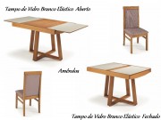 Conjunto Mesa de Jantar Italia Moscou Elastica Extensivel com 04 Cadeiras 1.10 ou 1.70 x 0.80 Retangular