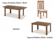 Conjunto Mesa de Jantar Londres Elastica Extensivel com 06 Cadeiras 1.40 ou 2.00 x 0.80 Retangular