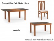 Conjunto Mesa de Jantar Londres Elastica Extensivel com 06 Cadeiras 1.40 ou 2.00 x 0.80 Retangular