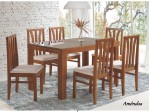 Conjunto Mesa de Jantar Londres Elastica Extensivel com 06 Cadeiras 1.40 ou 2.00 x 0.80 Retangular
