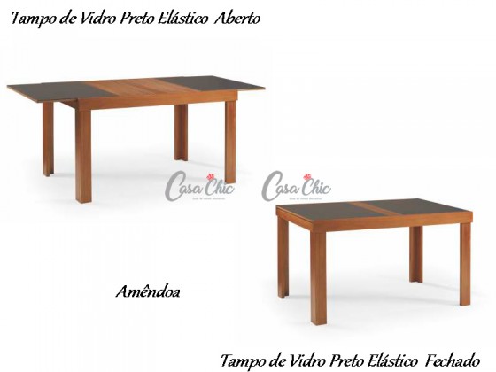 Mesa de Jantar Londres Elastica Extensivel 1.60 ou 2.20 x 0.90 Retangular