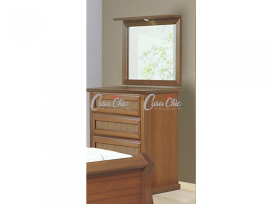 Cômoda Penteadeira Romana 1.10 m com Rattan