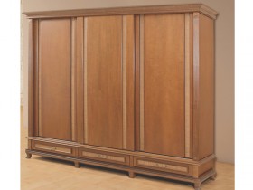Armario Roupeiro Guarda Roupa com Rattan 03 Portas 2.60 m Athenas Montanha Moveis