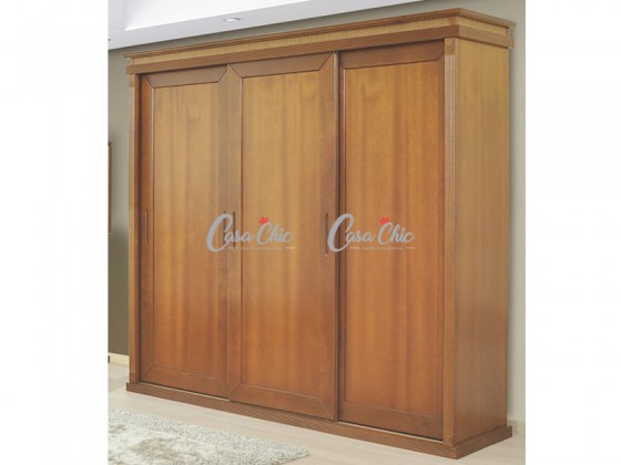 Guarda Roupa Armario Roupeiro Romana 03 Portas 2.60 m com Rattan