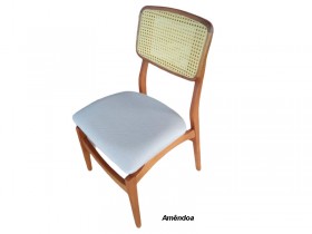 Cadeira com Encosto em Tela 0150 Violeta de Madeira Maciça