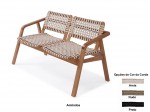 Namoradeira Sofa com Corda 02 Lugares 1.24 m 3364 Itaparica de Madeira Maciça
