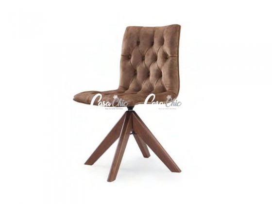 Cadeira Giratoria com Capitone 20017 Zahra de Madeira Maciça