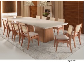 Conjunto Mesa de Jantar com 12 Cadeiras Cristal e Mesa Aura Retangular 2.60 x 1.20