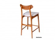 Banqueta Prisma Argelia Encosto em Madeira