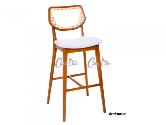 Banqueta Prisma Angelica Encosto em Tela