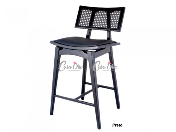 Banqueta Prisma Bari Encosto em Tela