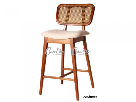 Banqueta Prisma Floripa Encosto em Tela