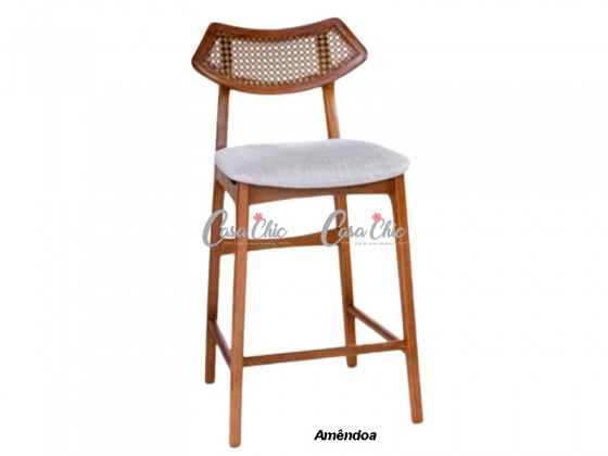 Banqueta Prisma Libia Encosto em Tela