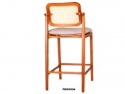 Banqueta Prisma Perola Encosto em Tela