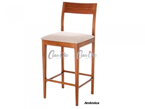 Banqueta Prisma Supreme Encosto em Madeira