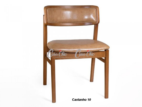 Cadeira Kelly Estofada com Borda Madeira