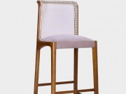 Banqueta em Madeira Maciça com Encosto em Tela BBAR14 Bragança