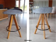 Banqueta em Madeira Maciça Alta M39 Carly