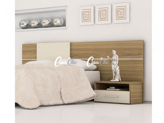 Cabeceira Box Casal com Criado Mudo Europa Plata 