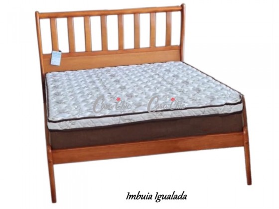 Cama Casal em Madeira Maciça Maravilha Realce Moveis